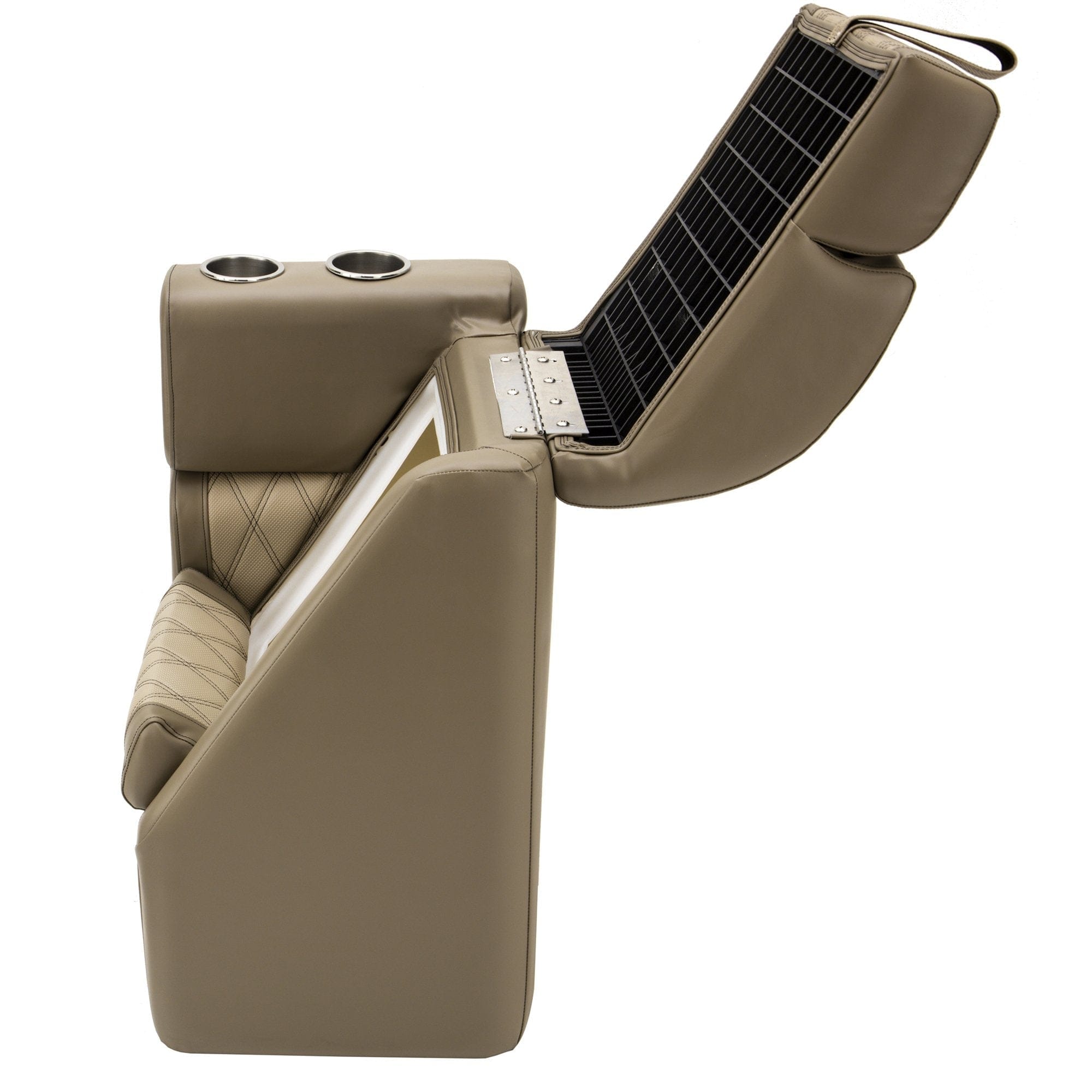 DeckMate Luxury Pontoon Lean Back open #color_tan & beige