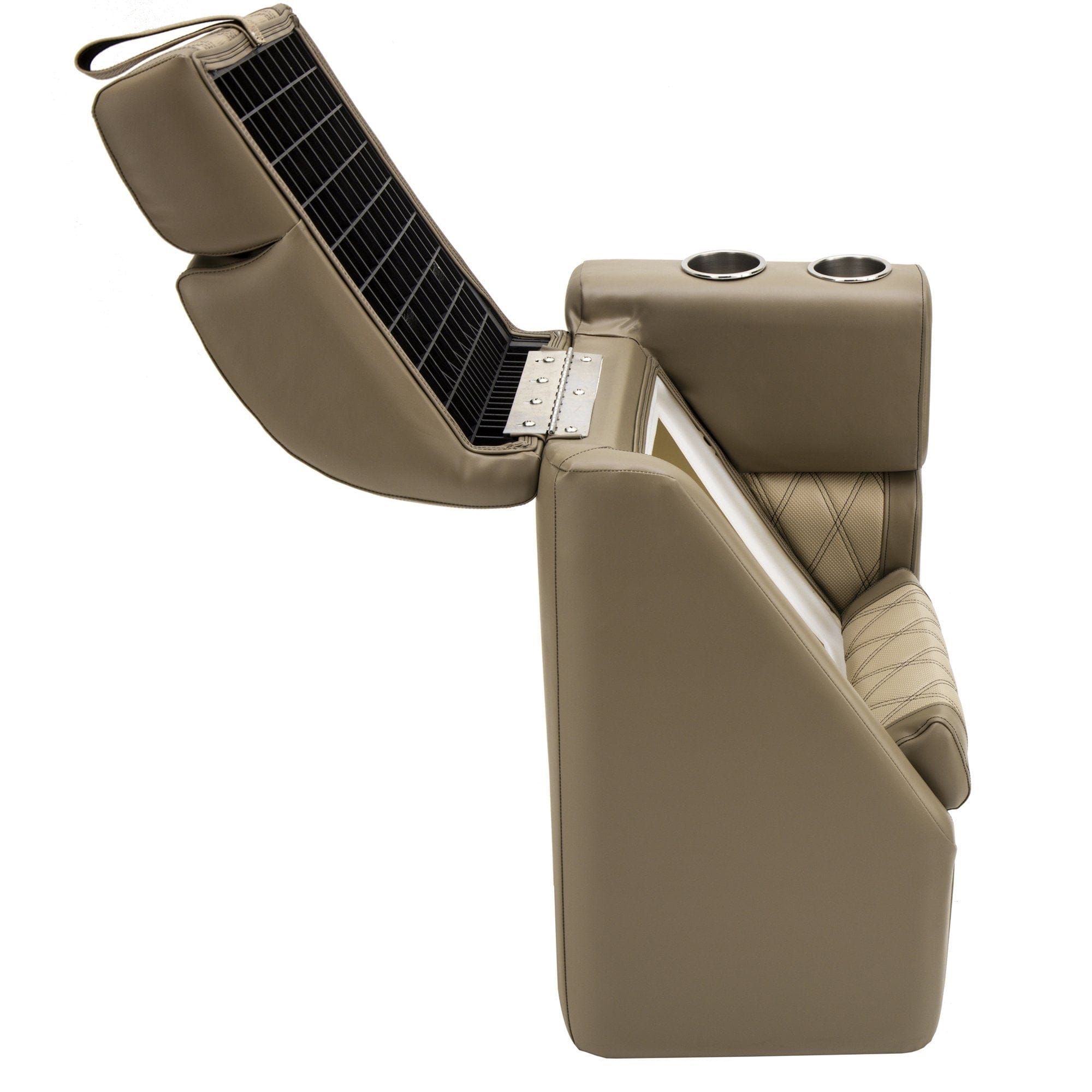 DeckMate Luxury Lean Back Seat open profile  #color_tan & beige