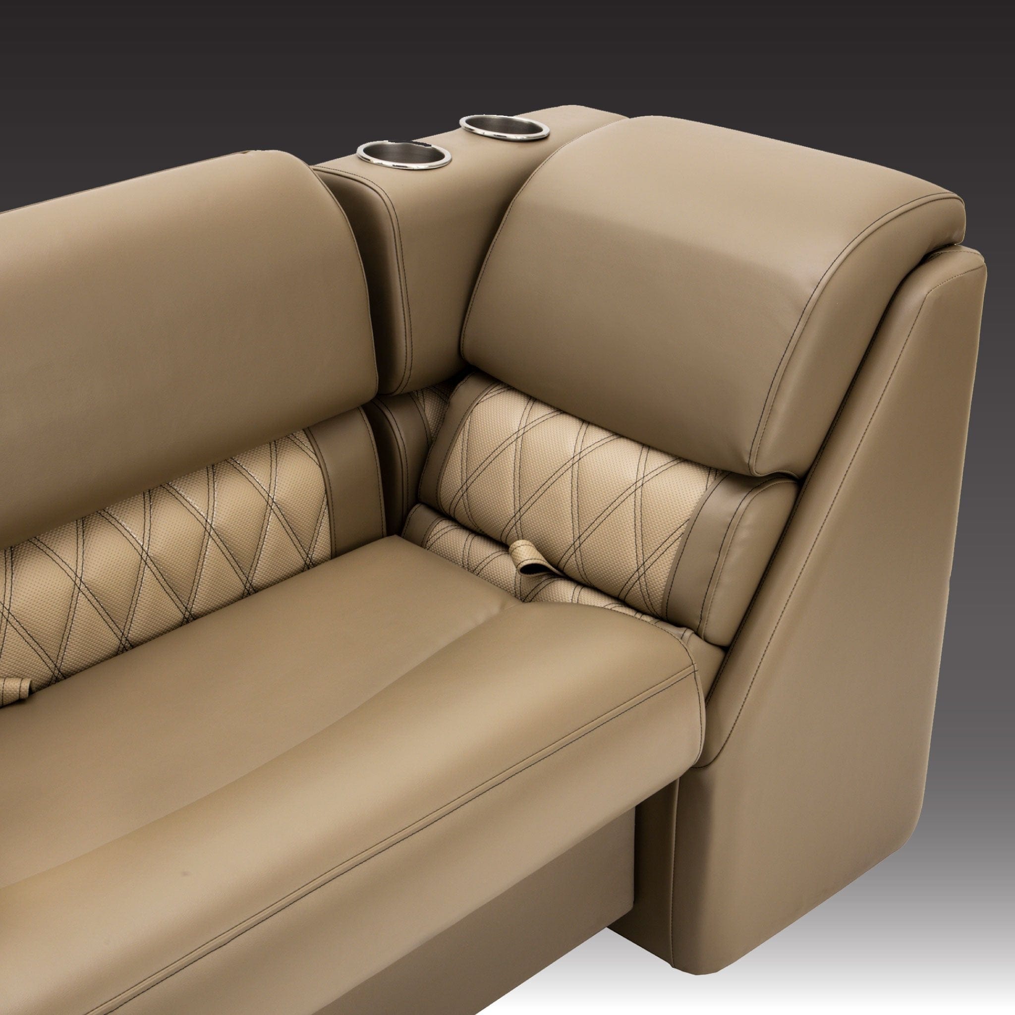 DeckMate Luxury Pontoon Lean Back attached #color_tan & beige