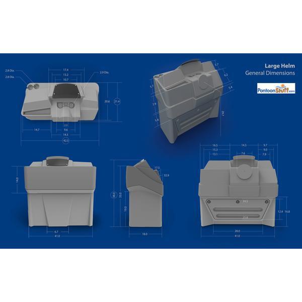 DeckMate Large Console General Dimensions