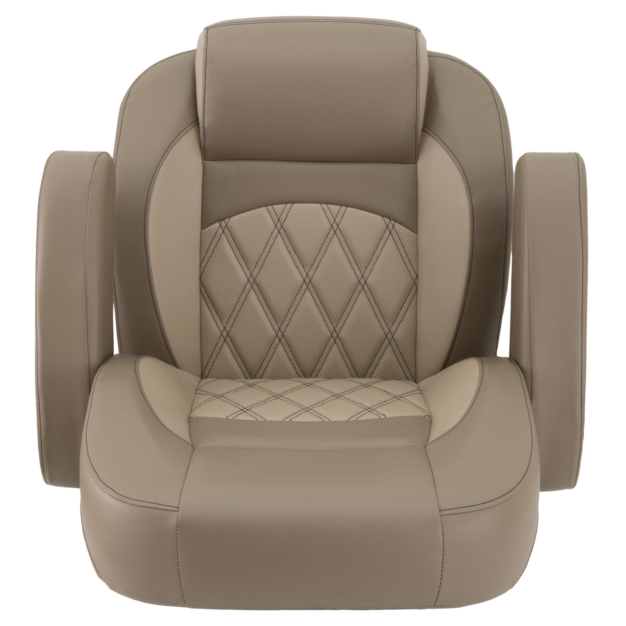 DeckMate Luxury Low Back Helm Chair front #color_tan & beige