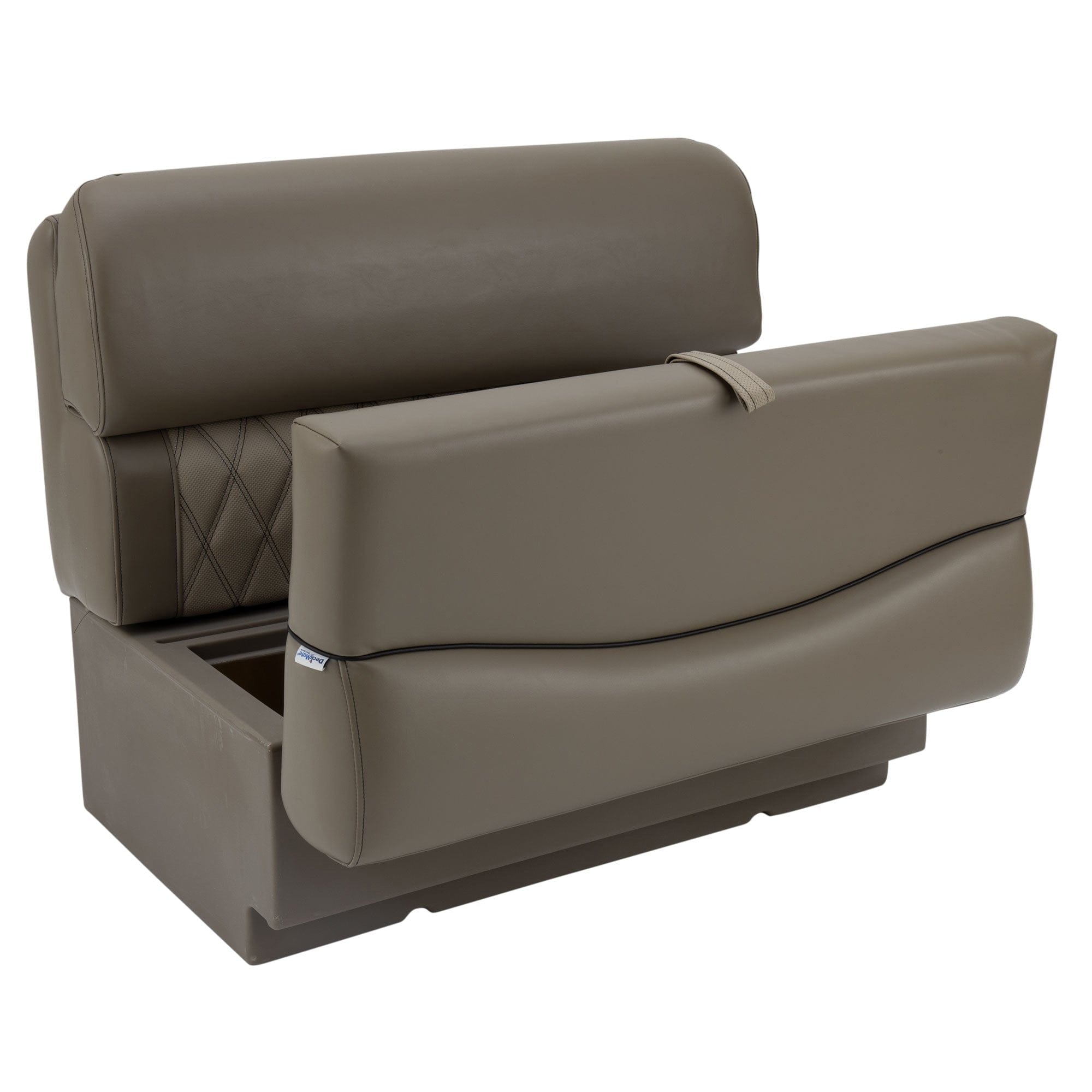 DeckMate Luxury Pontoon Bench Seat open #color_tan & beige