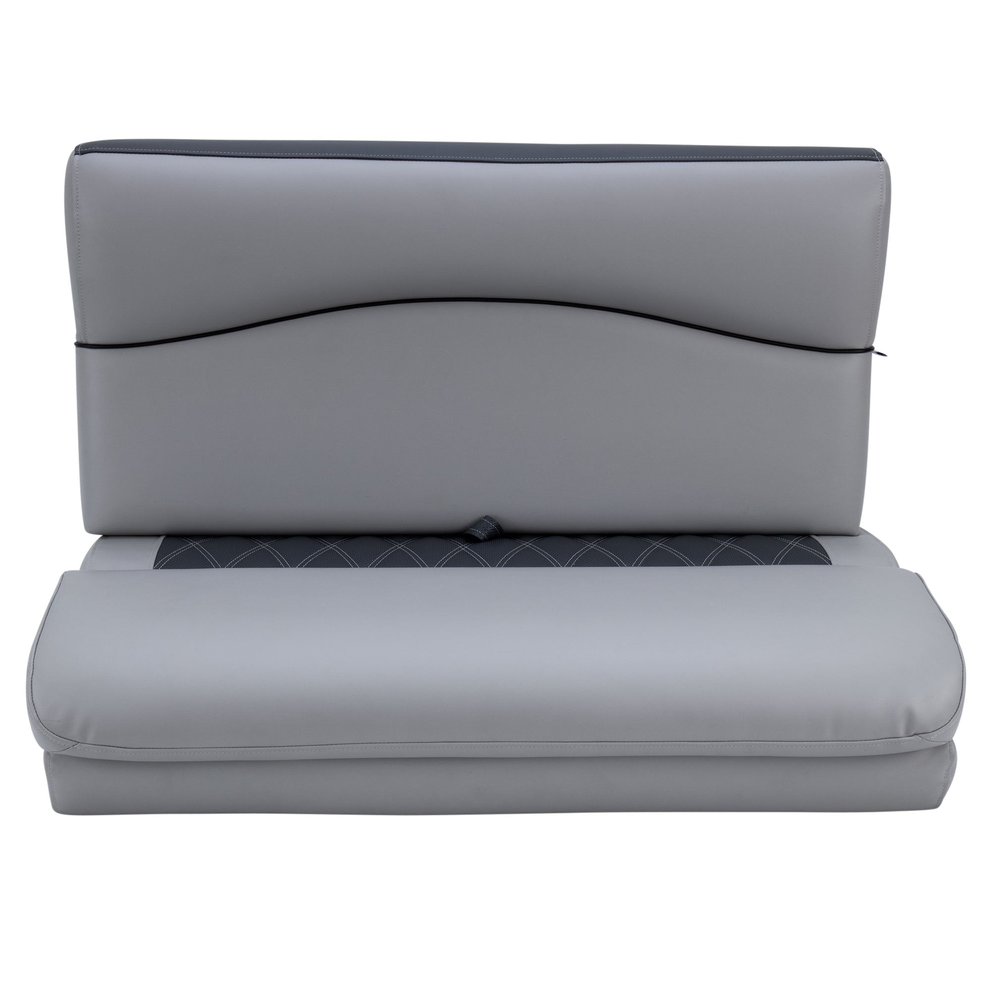 DeckMate Luxury Pontoon Bench Seat cushion #color_charcoal & gray