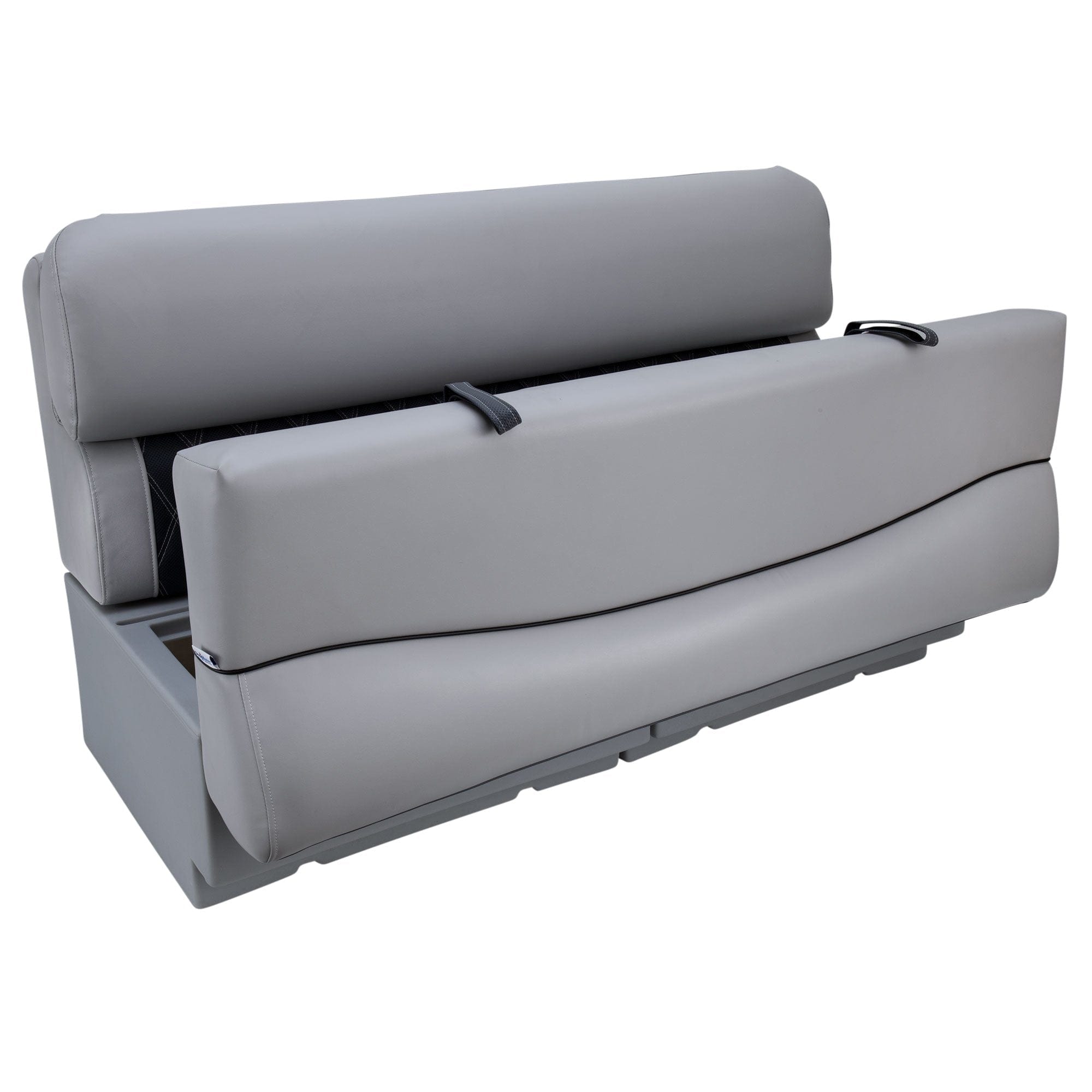 DeckMate Luxury Boat Bench side open #color_charcoal & gray