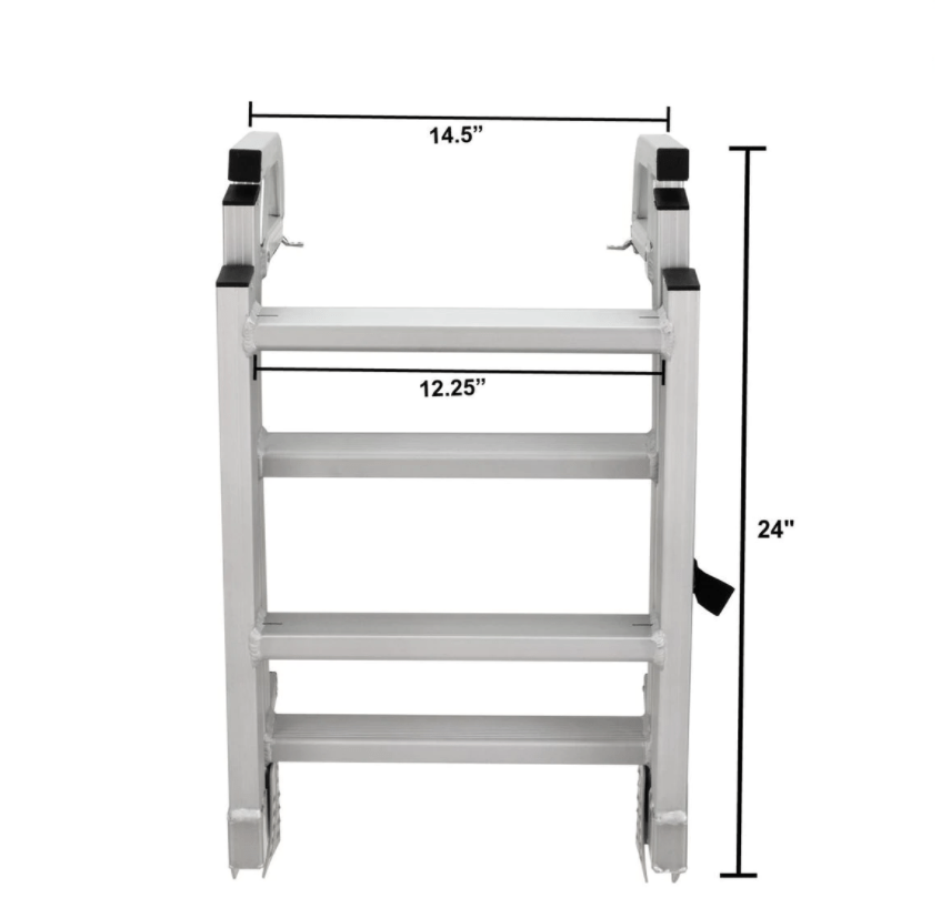 DeckMate Heavy Duty Folding Pontoon Boat Ladder dimensions