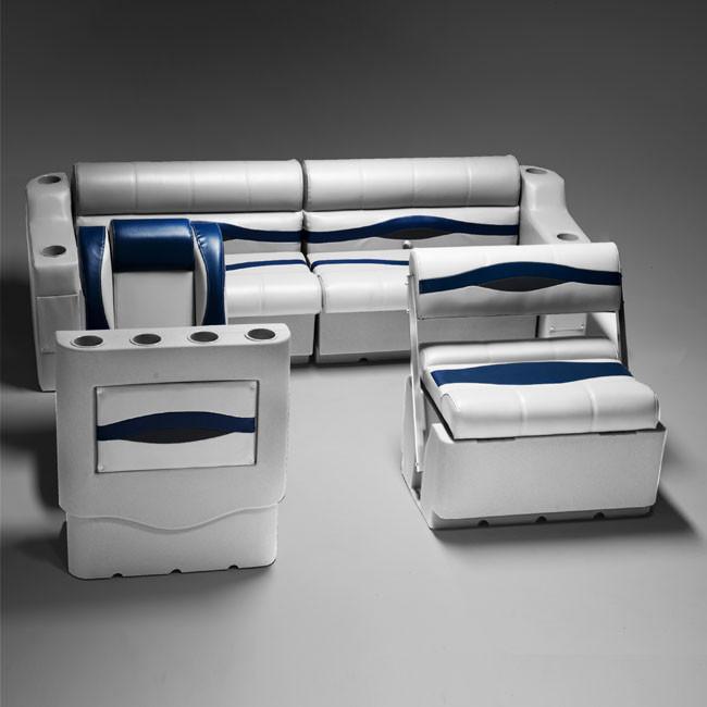 Pontoon Boat Furniture #color_gray, blue & charcoal