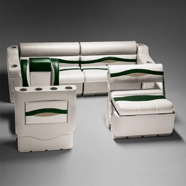 Pontoon Boat Furniture #color_ivory, green & tan