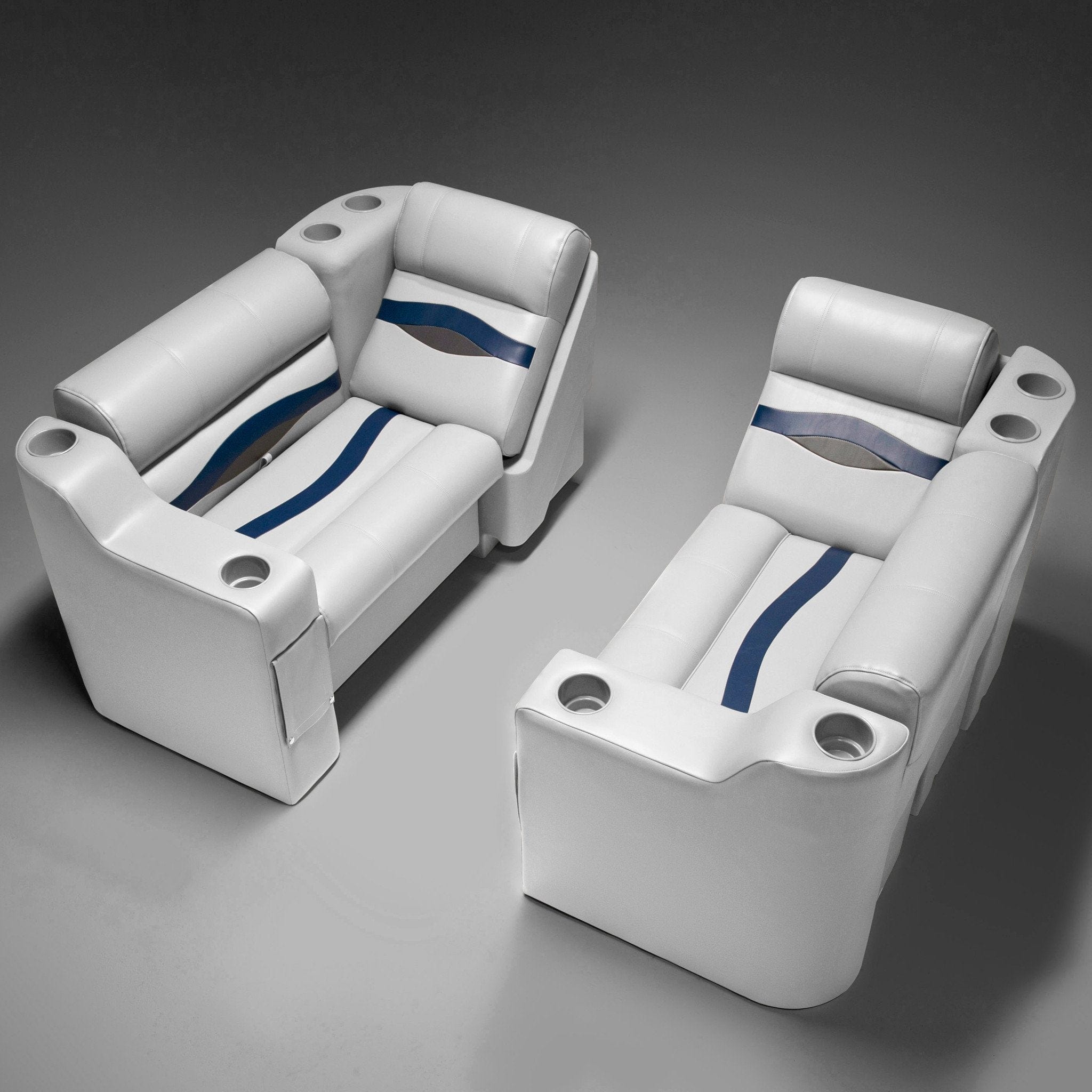 Gray, Blue & Charcoal Pontoon Boat Seats