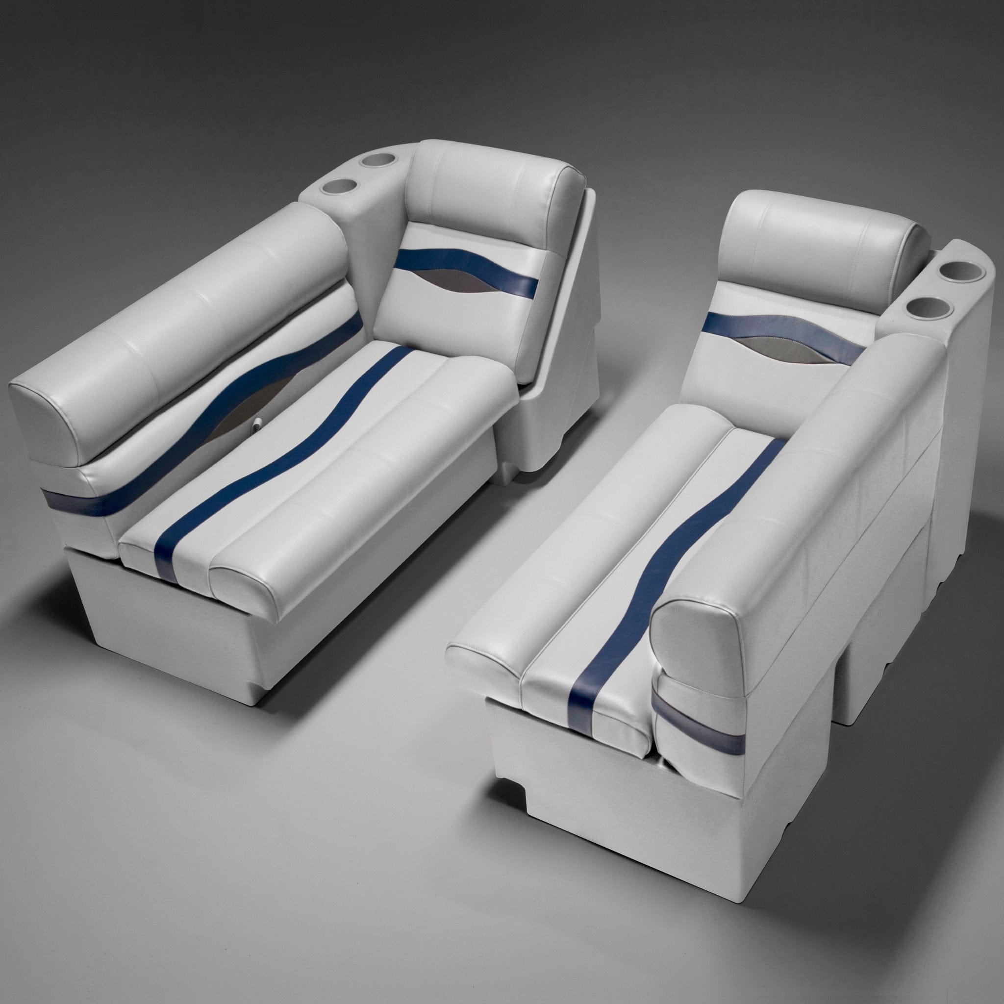 Gray, Blue & Charcoal Pontoon Boat Seats