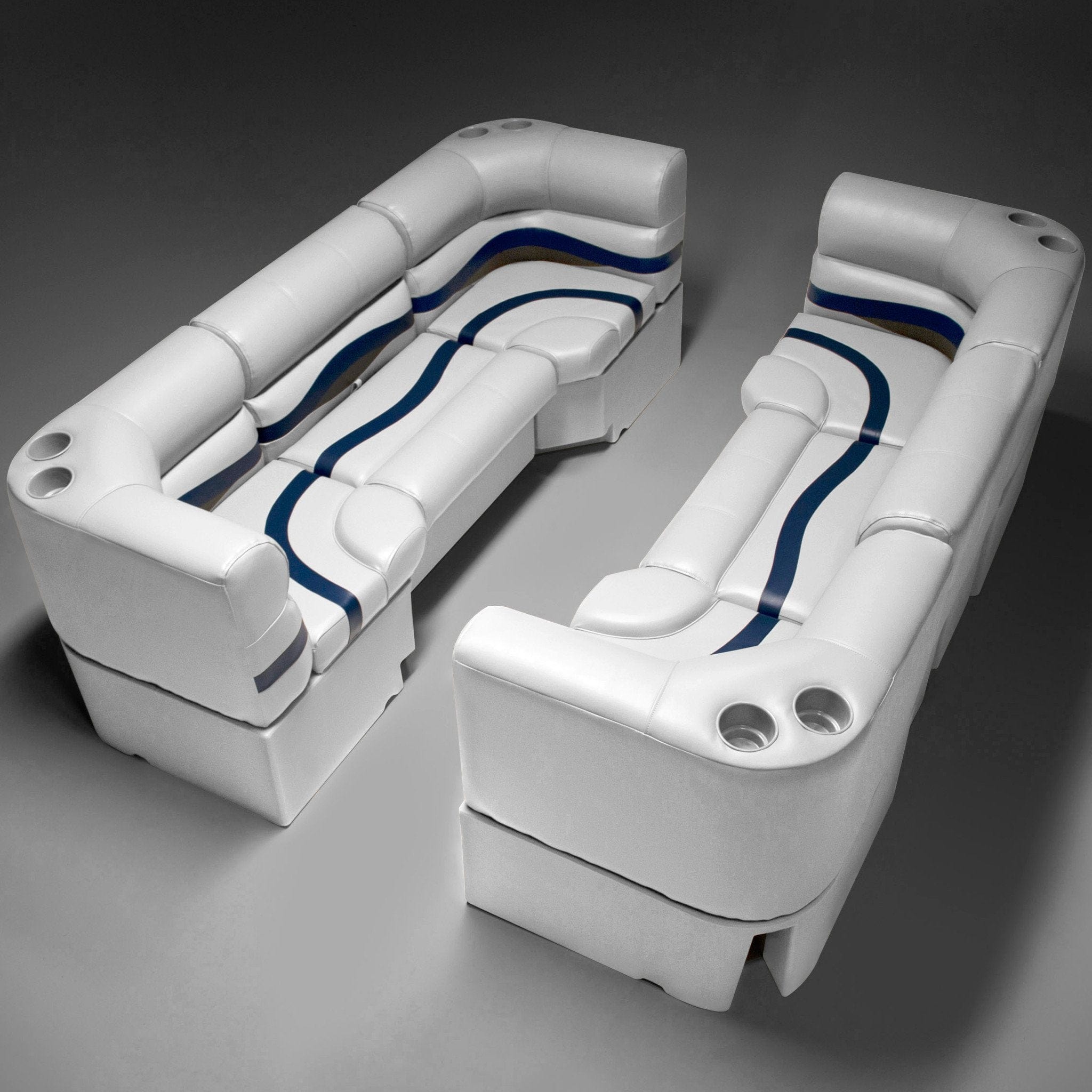 Gray, Blue & Charcoal Pontoon Boat Seats