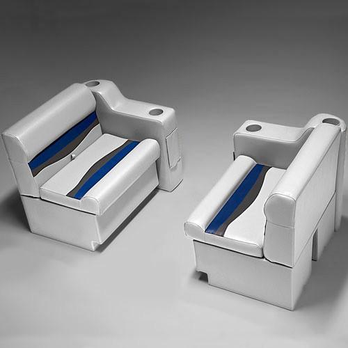 Gray, Blue & Charcoal Pontoon Boat Seats