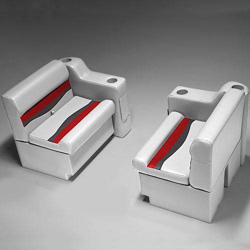 Gray, Red & Charcoal Pontoon Boat Seats