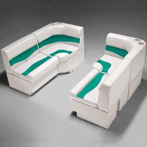 Ivory & Teal Pontoon Boat Furniture