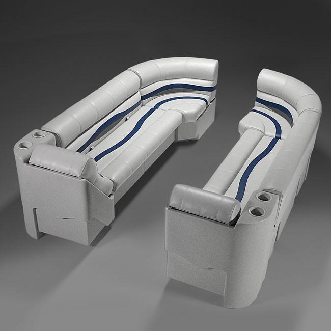 Gray, Blue & Charcoal Pontoon Boat Seats