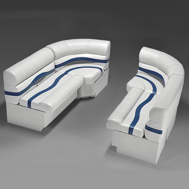 Gray, Blue & Charcoal Pontoon Boat Seats