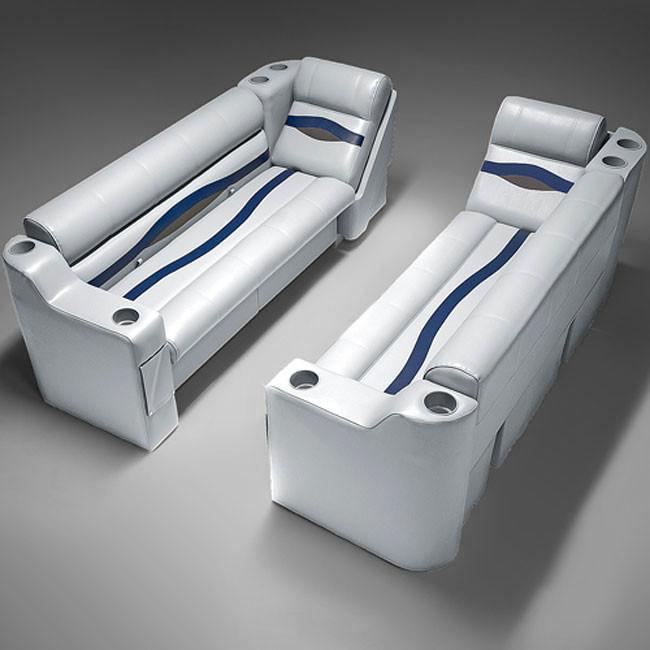 Gray, Blue & Charcoal Pontoon Boat Seats