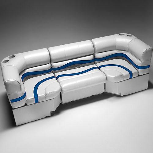 Pontoon Boat Furniture #color_gray, blue & charcoal