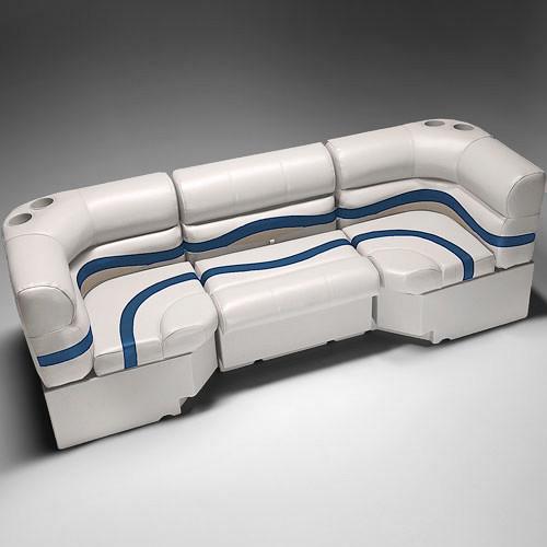 Pontoon Boat Furniture #color_ivory, blue & tan