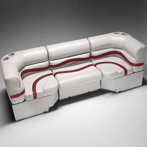 Pontoon Boat Furniture #color_ivory, burgundy & tan