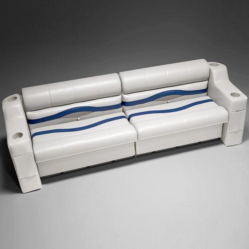 Pontoon Boat Furniture #color_ivory, blue & tan