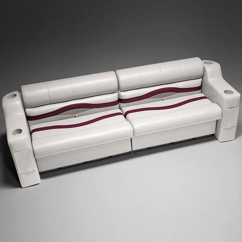 Pontoon Boat Furniture #color_ivory, burgundy & tan