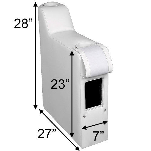 Pontoon seat arm size (right arm rest shown)