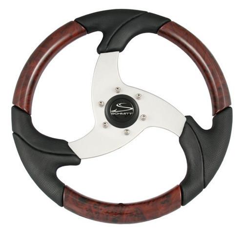 DeckMate Premium Pontoon Steering Wheel #wheel & panel color_burl wood